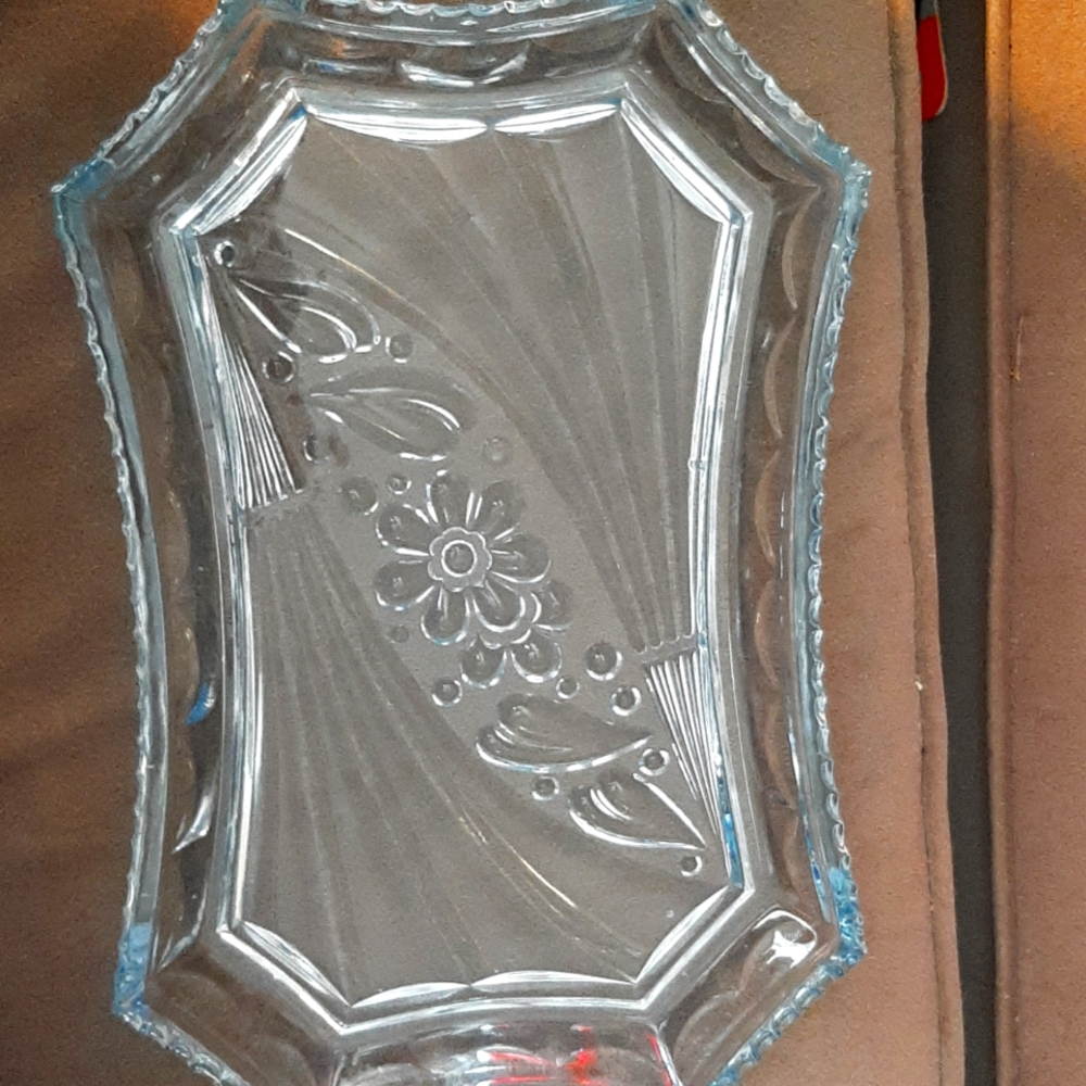 1930s Art Deco Sowerby Glass dresser set